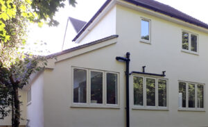 Kitchen extension, room over garage, new en suite bedroom, alterations to bathrooms Completion 2